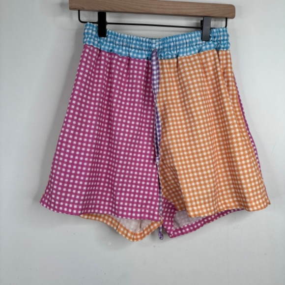 Tach Gingham Shorts S Cotton Pull On Coastal Preppy Beach Old Money Hamptons 90s - Picture 5 of 13